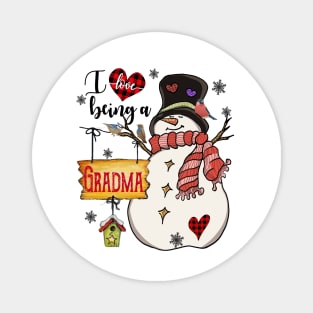 Grandma Gifts I Love Being A Grandma Snowman Matching Family Christmas Gifts Magnet